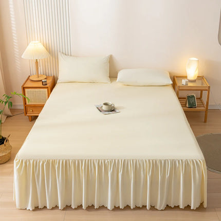 Soft Bed Skirt with Reactive Print - Breathable Mattress Cover, 12 Colors