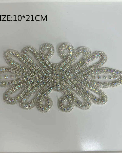 Glimmering Silver Rhinestone Floral Applique: Elegant Fashion Upgrade Accessory