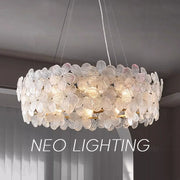 Flower Petal LED Glass Pendant Chandelier – 3-Colour Dimmable