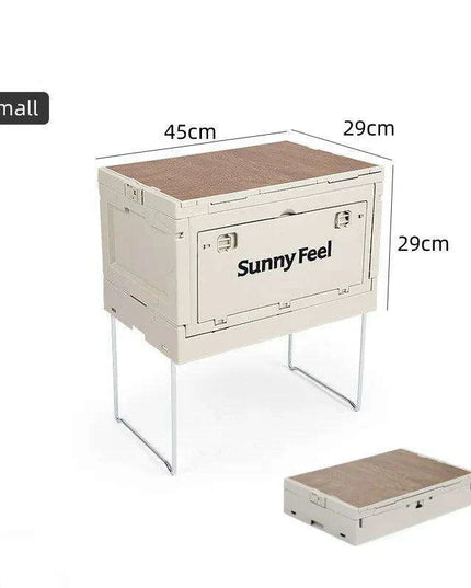 Multi-Functional Outdoor Gear Organizer with Integrated Table Access