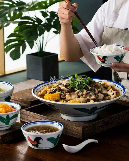 Set of 10 Luxurious Unbreakable Porcelain Noodle Bowls: Elevate Your Dining Experience