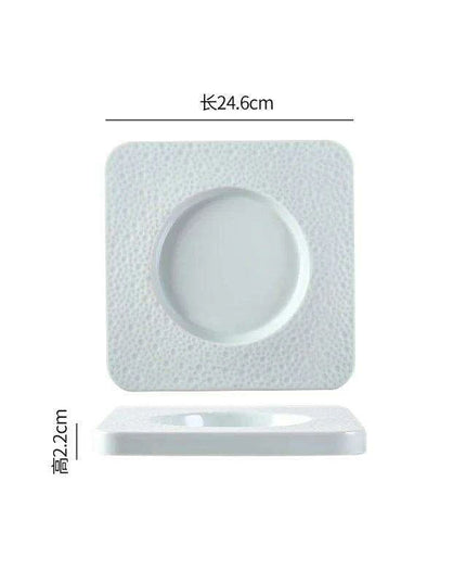 Elevate Your Culinary Presentation with Elegant Stone-Inspired Ceramic Plate Set