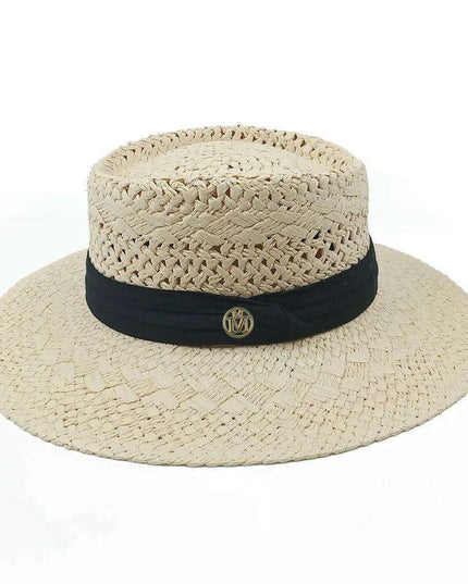 Chic Adjustable Wide Brim Straw Hat for Women - Stylish Sun Protection Beach Accessory Available in 50 Colors