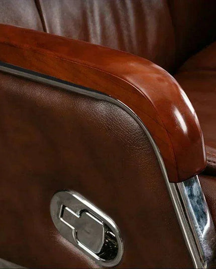 Luxurious Ergonomic Leather Executive Chair with Contemporary Aluminium Base