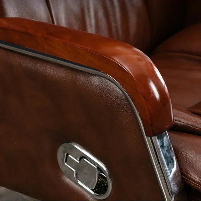 Luxurious Ergonomic Leather Executive Chair with Contemporary Aluminium Base