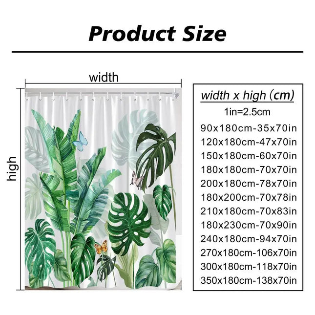 Custom Photo Shower Curtain – Waterproof Polyester with Hooks, 11 Sizes
