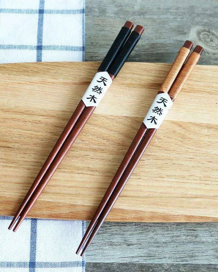 Artisan Wooden Japanese Chopsticks with Anti-Roll Design - Elevate Your Dining Experience