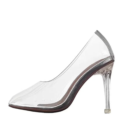 Longzehui Transparent High Heels – Pointed Toe Slip-On Perspex Pumps