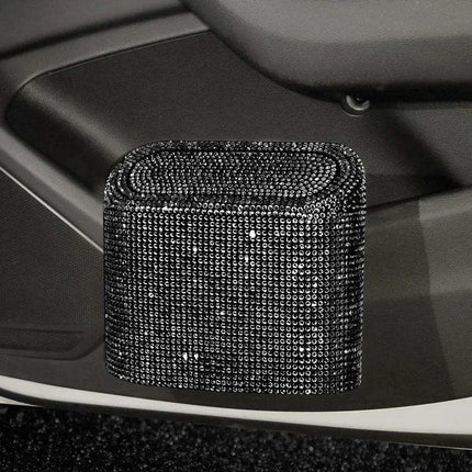 Rhinestone Elegance Car Trash Bin - Chic Auto Waste Container