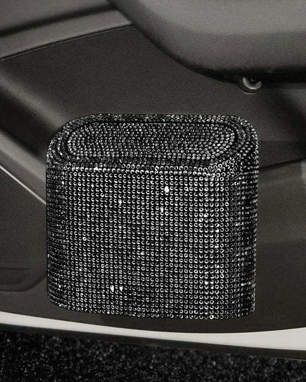 Rhinestone Elegance Car Trash Bin - Chic Auto Waste Container