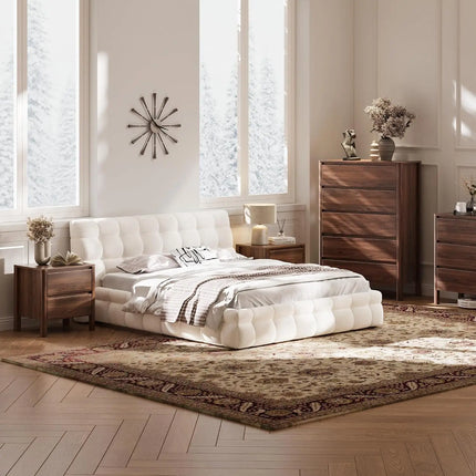 Belmont Luxe Walnut Nightstands Set of 2, Mid Century Modern Design, H