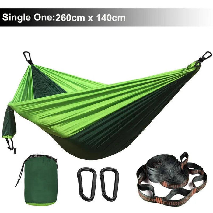 Hammock with Tree Straps | Parachute Nylon | Carabiners | Camping