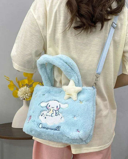 Kawaii Sanrio Plush Character Bags - Iconic Cinnamoroll, My Melody, Kuromi, Hello Kitty - Stylish Shoulder & Crossbody Set