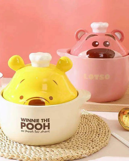 Charming Winnie the Pooh Ceramic Casserole for Gas Stove Cooking