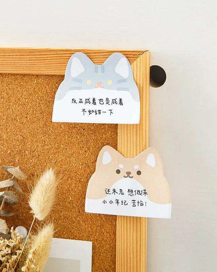 Charming Cat and Bunny Sticky Note Collection - Delightful Animal Memo Pads for Creative Organization