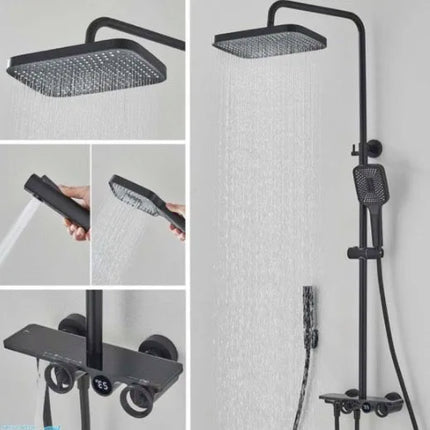KEMAIDI Bathroom Shower System Wall Mounted Digital Display Shower Faucet Rainfall Shower Head with Bathtub Mixer Bidet Tap kemaidi-bathroom-shower-system-wall-mounted-digital-display-shower-faucet-rainfall-shower-head-with-bathtub-mixer-bidet-tap