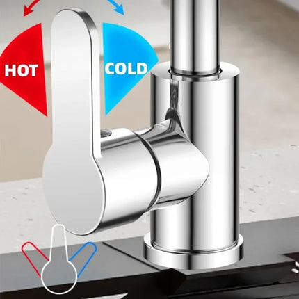 Stainless Steel Kitchen Faucet with 360° Rotating Spray Head