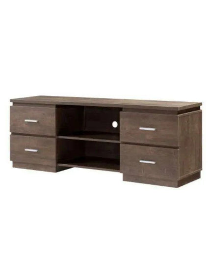 Elegant 60-Inch Walnut Oak TV Stand with Ample Storage and Display Features