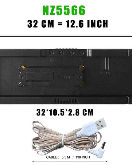 Oversized LED Digital Clock with Temperature, Calendar, and Dual Alarm Features for Modern Home and Office