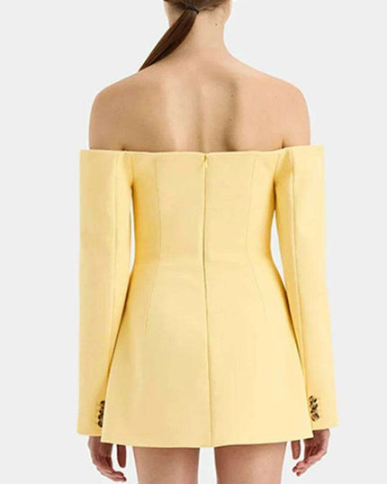 Elegant Backless Long Sleeve Dress with Patchwork Design and Pockets for Women