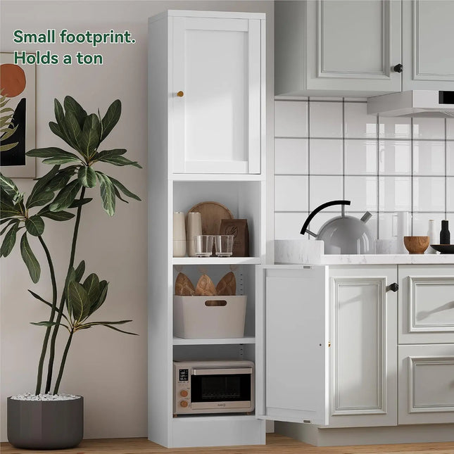 Timbliss 67" Tall White Bathroom Storage Cabinet | 6-Tier with Adjusta