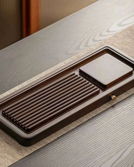 Sophisticated Japanese Ash Wood Serving Tray with Drainage for Effortless Entertaining