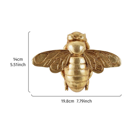 3D Handcrafted Golden Bee Wall Sculpture – Resin Wall Art