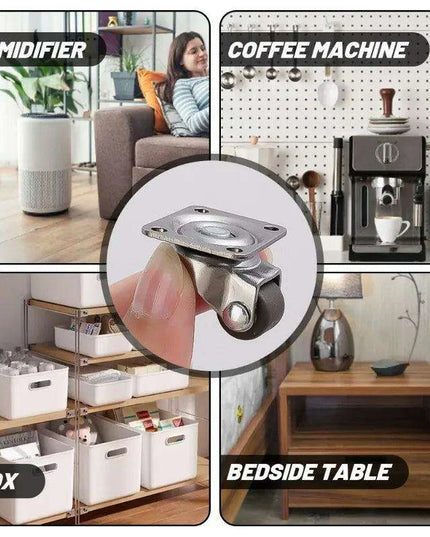 Compact Self-Adhesive TPR Caster Wheels - 360° Rotating Soft Rubber Casters for Effortless Furniture Mobility