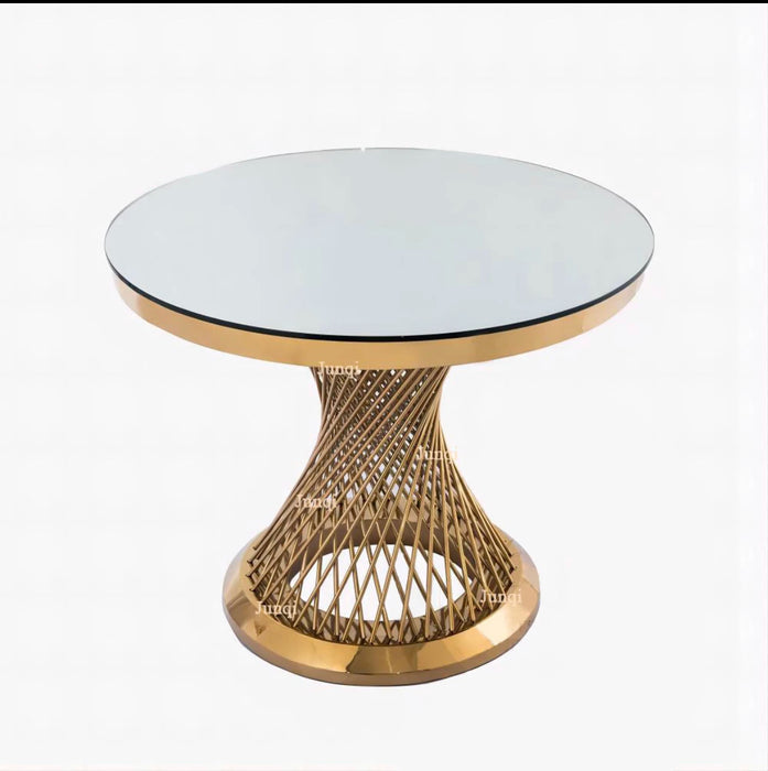 Circular golden wedding furniture manufacturer outdoor table the table with a cake of stainless steel wedding wedding