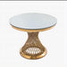 Exquisite Golden Outdoor Wedding Table Ensemble with Stylish Stainless Steel Cake Stand