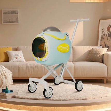 Jerry Pet Store Portable Pet Travel Stroller with Ventilation & Temp D