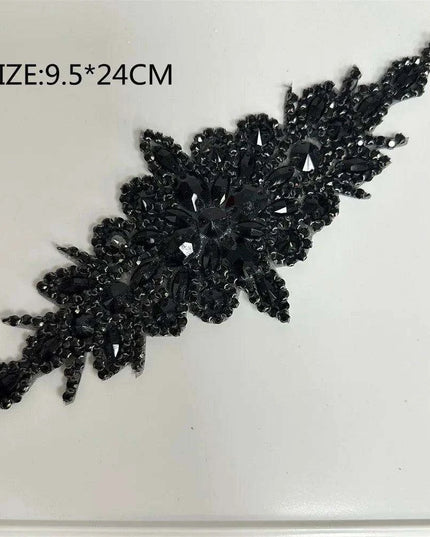 Glimmering Silver Rhinestone Floral Applique: Elegant Fashion Upgrade Accessory