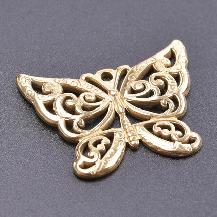 Beads Cage77 Punk Animal Charm Pendant - Gold Plated Stainless Steel