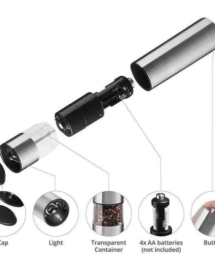 Cordless Electric Herb Grinder with LED Light and Customizable Coarseness