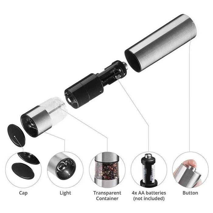 Cordless Electric Herb Grinder with LED Light and Customizable Coarseness