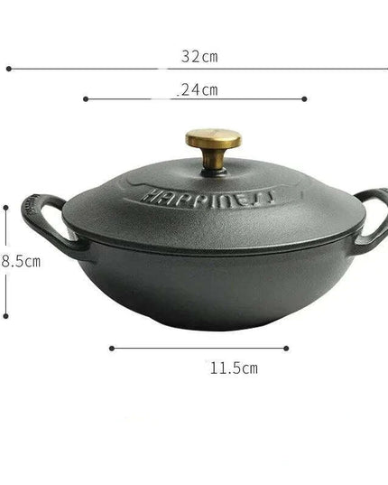 Heritage-Inspired Durable Cast Iron Soup Pot for Gourmet Slow Cooking