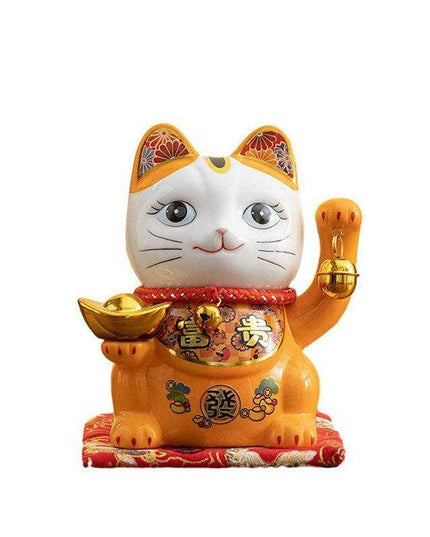Charming 5-Inch Maneki Neko Ceramic Bank - A Playful Touch of Good Fortune for Your Home