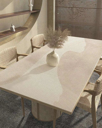 Chic Apricot PVC Leather Table Protector | Versatile and Elegant Dining Essential