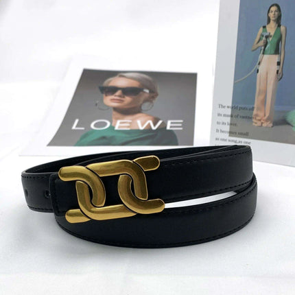 Chic Women's Leather Waist Belt with Modern Buckle Design | Fashionable Korean Trend
