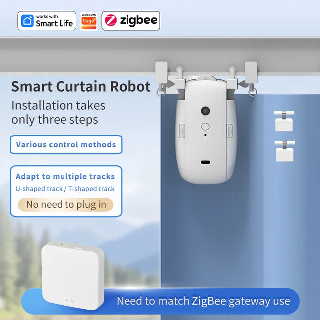 Zigbee Smart Curtain Driver Robot — Automatic Motor, Google Home & Alexa