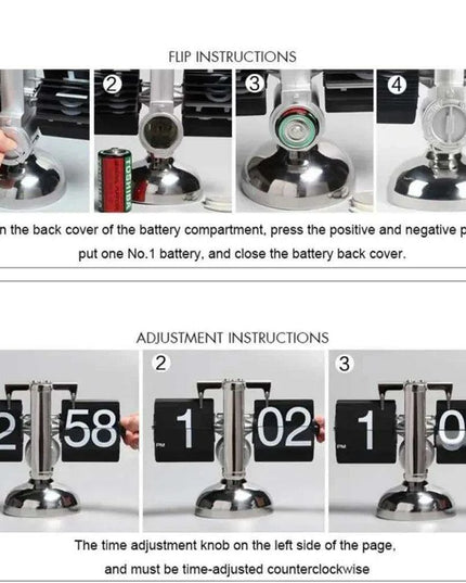 Elegant Automatic Flipping Clock - Modern Home Decor with Battery Included