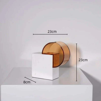 Sophisticated Semicircle Marble and Acrylic Terrarium Vase - Chic Home Decor Accent