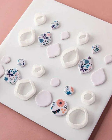 Geometric Elegance Polymer Clay Cutting Tools - Essential for Creative Makers
