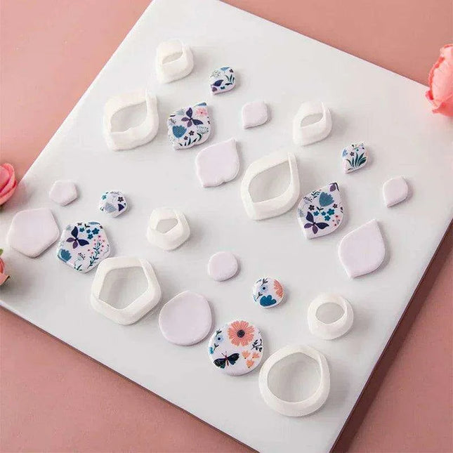 Geometric Elegance Polymer Clay Cutting Tools - Essential for Creative Makers