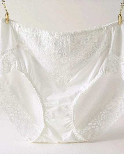 Chic Plus Size High Waist Floral Lace Briefs - Comfortable 3XL Women's Underwear