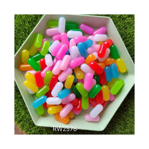 Charming Miniature Candy Jelly Bean Beads for Fun DIY Jewelry and Hair Accessories, 21mm