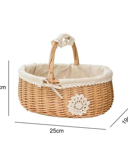 Eco-Chic Handcrafted Wicker Storage Basket with Washable Liner