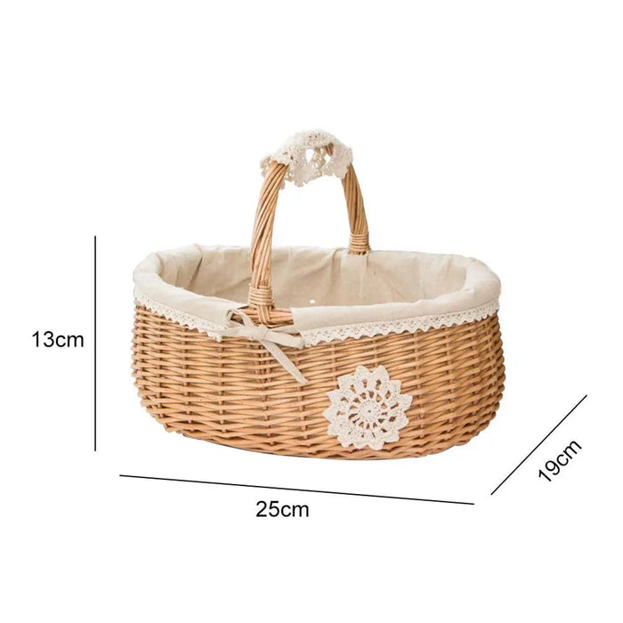 Elegant Hand-Woven Wicker Storage Basket