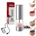 USB Rechargeable Electric Salt and Pepper Mill Set with Customizable Grind Settings and Illuminating LED