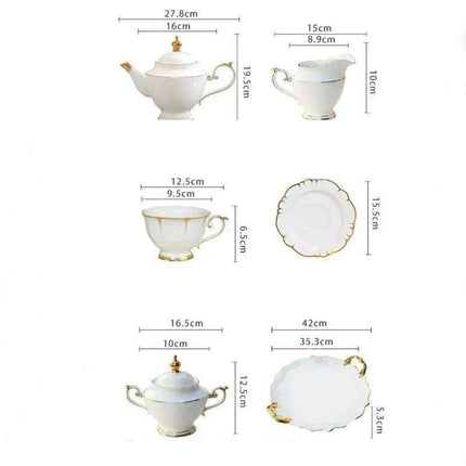Nordic Phnom Penh Fine Bone China Coffee Tea Set - Elegant Nordic Drinkware for Home Hosting